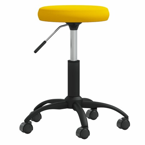 Kantoorstoel draaibaar fluweel mosterdgeel 2