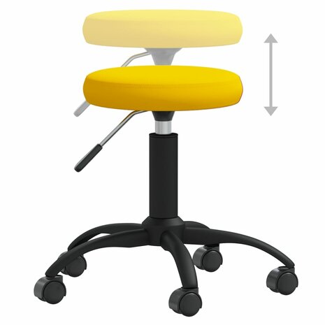 Kantoorstoel draaibaar fluweel mosterdgeel 6