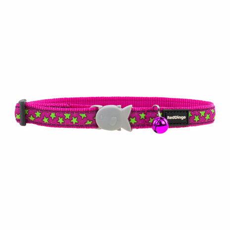 Kattenhalsband Red Dingo Stars Lime on Hot 20-32 cm Roze 3