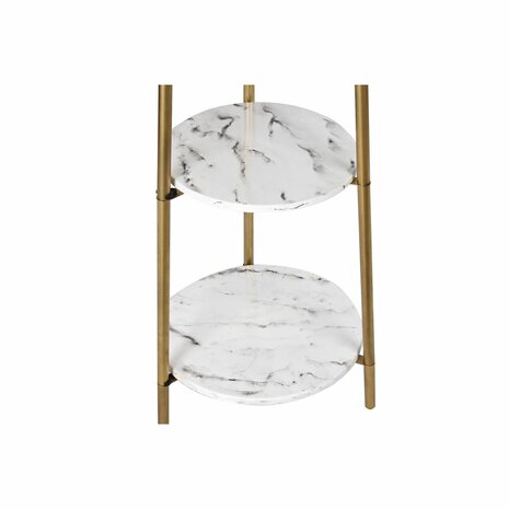 Vloerlamp DKD Home Decor Gouden Metaal Polyester Wit 50 W Hout MDF (41 x 41 x 156 cm) 2