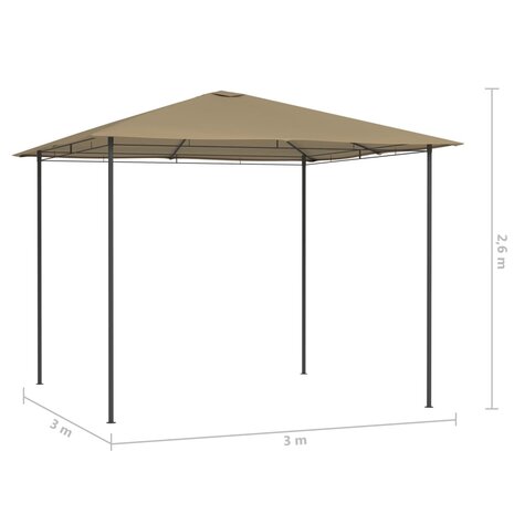 Prieel 160 g/m² 3x3x2,6 m taupe 4