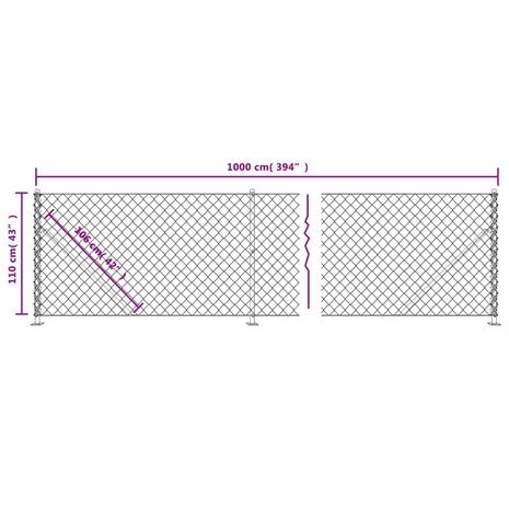 Gaashek met flens 1,1x10 m zilverkleurig 6