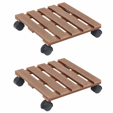 Plantentrolleys 2 st 30x30x7,5 cm HKC bruin 1