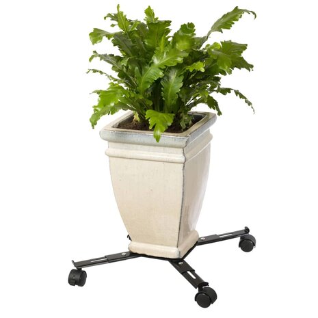 Nature Plantentrolley met 4-armen verstelbaar metaal zwart 6