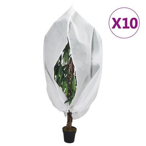 Plantenhoezen met ritssluiting 10 st 70 g/m² 3,14x2,5 m 1
