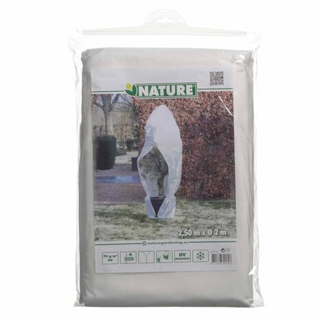 Nature Winterhoes met rits 70 g/m² 2,5x2x2 m wit 5