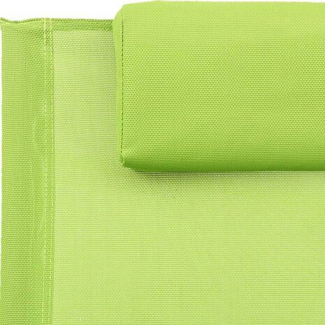 Ligstoel met kussen staal en textileen groen 6