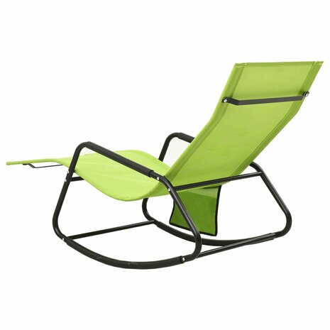 Ligbed staal en textileen groen 5