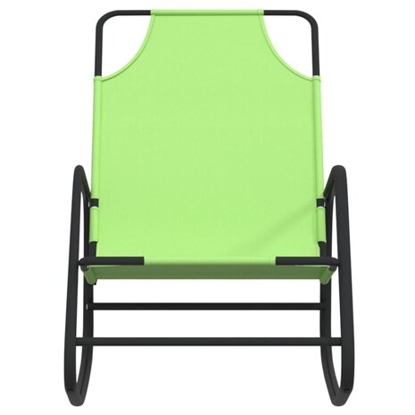 Ligstoel schommelend staal en textileen groen 3