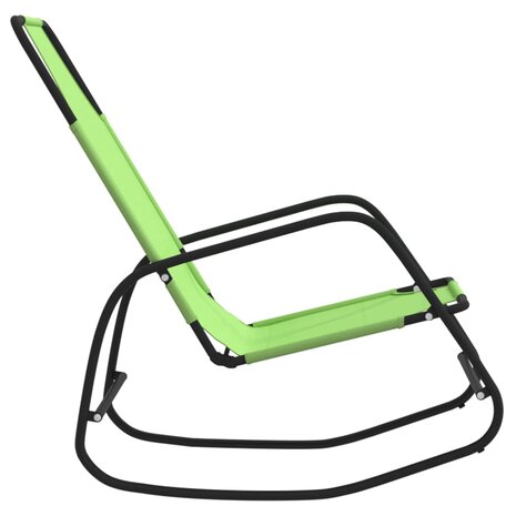 Ligstoel schommelend staal en textileen groen 4