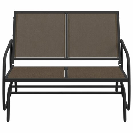 Schuifbank tuin 120,5x76x86,5 cm textielfolie en staal bruin 3