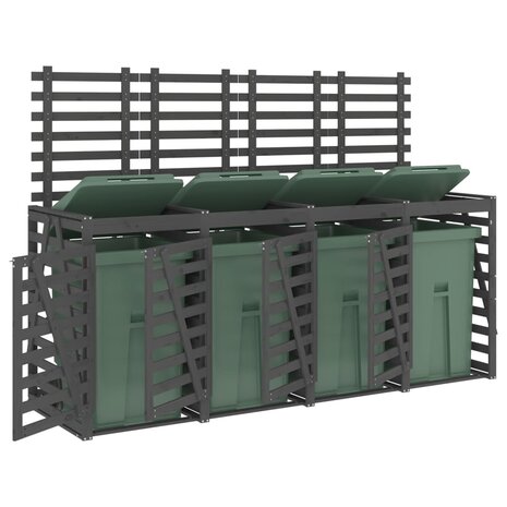 Containerberging viervoudig massief grenenhout grijs 4
