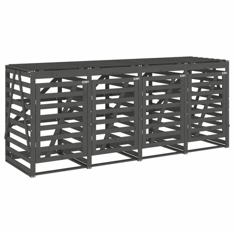 Containerberging viervoudig massief grenenhout grijs 5