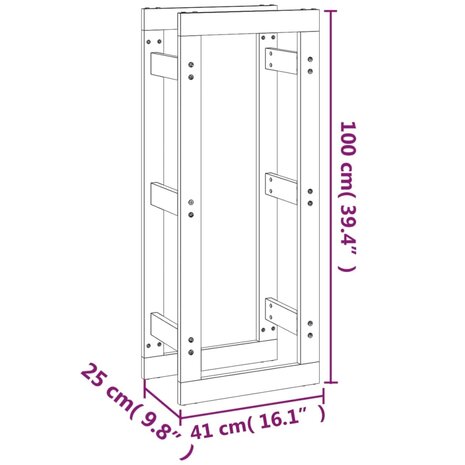 Haardhoutrek 41x25x100 cm massief grenenhout honingbruin 8