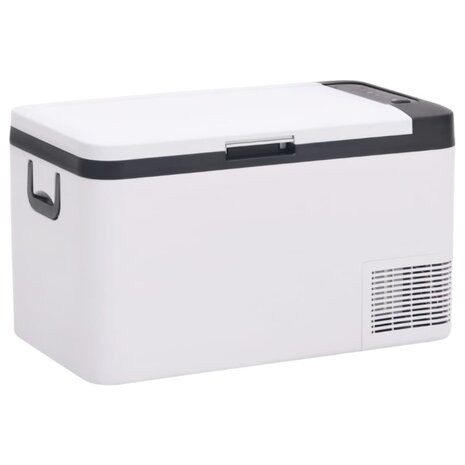 Koelbox met handvat en adapter 25 L PP & PE zwart en wit 4