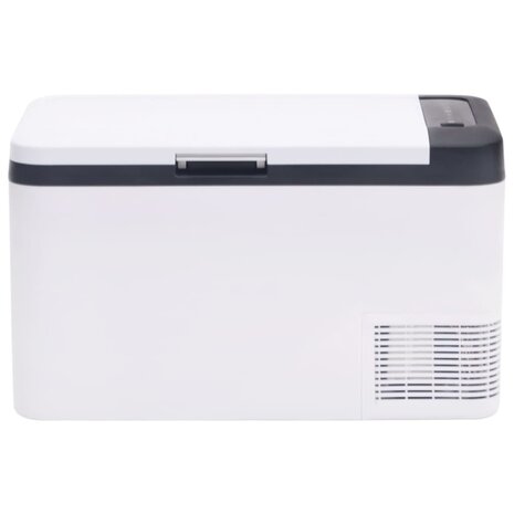 Koelbox met handvat en adapter 25 L PP & PE zwart en wit 5