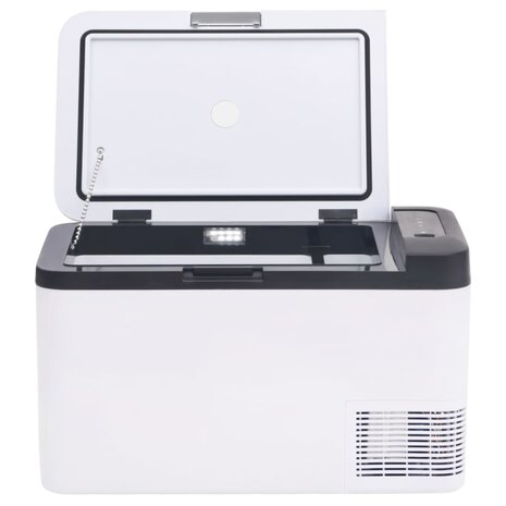 Koelbox met handvat en adapter 25 L PP & PE zwart en wit 6