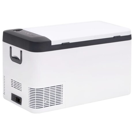 Koelbox met handvat en adapter 25 L PP & PE zwart en wit 8