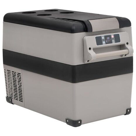 Koelbox met handvat en adapter 35 L PP & PE zwart en grijs 3