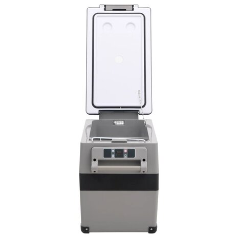 Koelbox met handvat en adapter 35 L PP & PE zwart en grijs 6