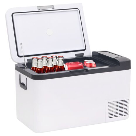 Koelbox met handvat 18 L PP & PE zwart en wit 2