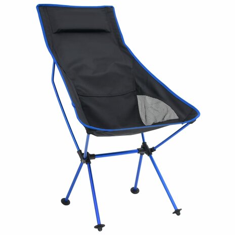 Campingstoel inklapbaar PVC en aluminium zwart 2