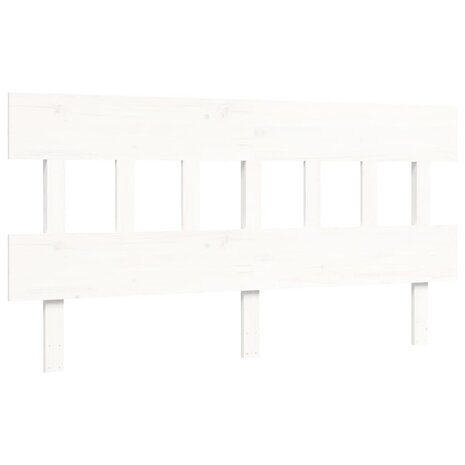 Seniorenbed met hoofdbord massief hout wit 8
