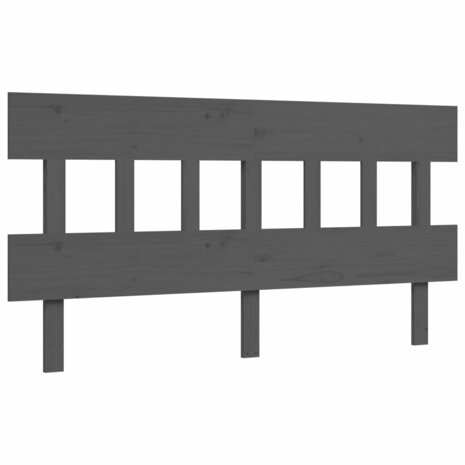 Seniorenbed met hoofdbord massief hout grijs 8