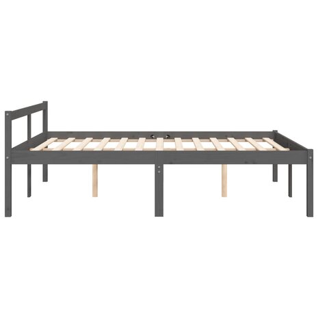 Seniorenbed massief grenenhout grijs 150x200 cm 5