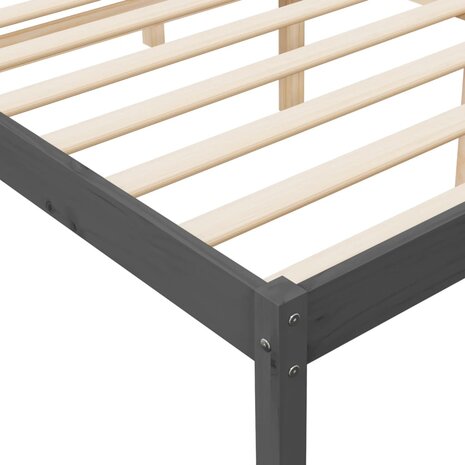Seniorenbed massief grenenhout grijs 150x200 cm 7