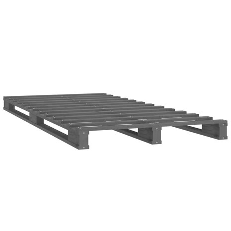 Palletbed massief grenenhout grijs 100x200 cm 4