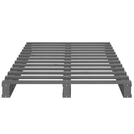 Palletbed massief grenenhout grijs 100x200 cm 5