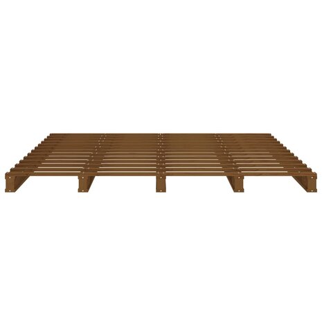 Palletbed massief grenenhout honingbruin 140x190 cm 5
