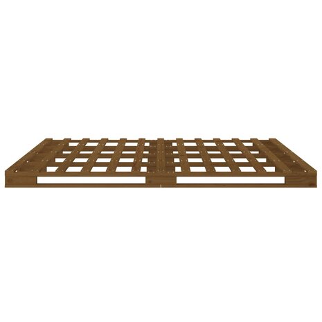 Palletbed massief grenenhout honingbruin 140x190 cm 6