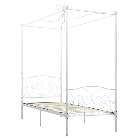 Hemelbedframe metaal wit 100x200 cm 2