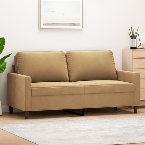 Tweezitsbank 140 cm stof bruin 1
