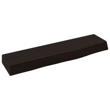 Wandschap 40x10x4 cm behandeld massief eikenhout donkerbruin 2