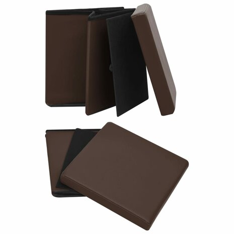 Opbergkrukken inklapbaar 2 st PVC bruin 6