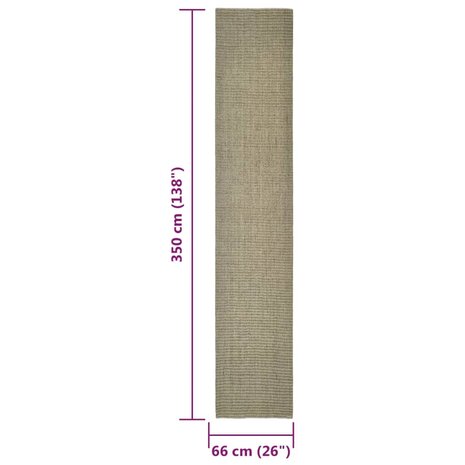 Sisalmat voor krabpaal 66x350 cm taupe 6