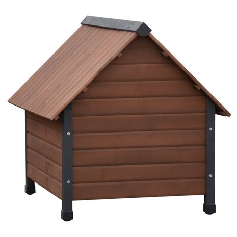 @Pet Hondenhok met kunststof flappen Rustique 102x82x87 cm bruin 2