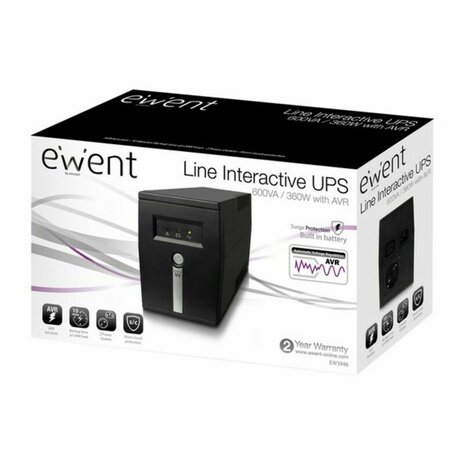 UPS SAI Ewent EW3946 360W Zwart 360 W 600 VA 3