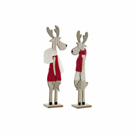 Kerstversiering DKD Home Decor Polyester Hout (2 pcs) (9 x 6 x 39 cm) 1
