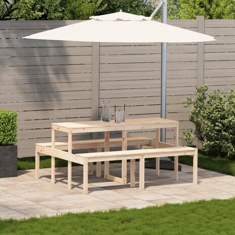 Picknicktafel 160x134x75 cm massief grenenhout 3