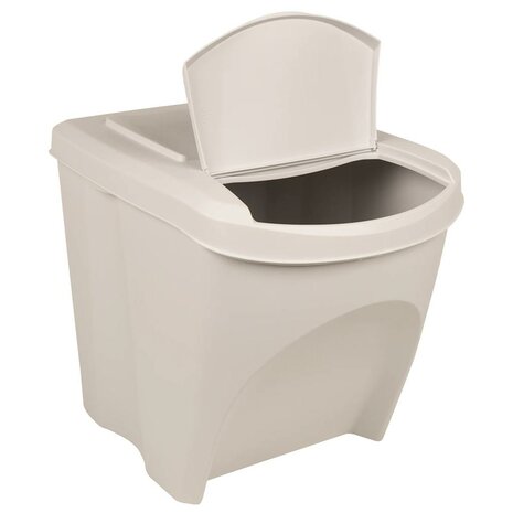 Vuilnisbakken 3 st stapelbaar 75 L polypropeen wit 3