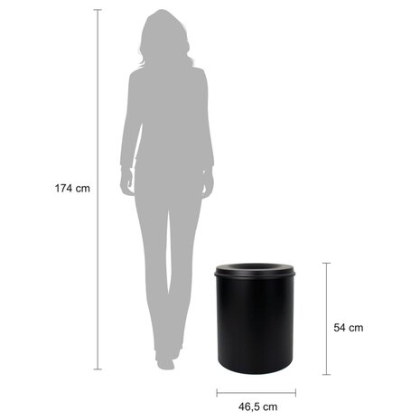 V-Part Prullenbak zelfdovend 80 L zwart 3