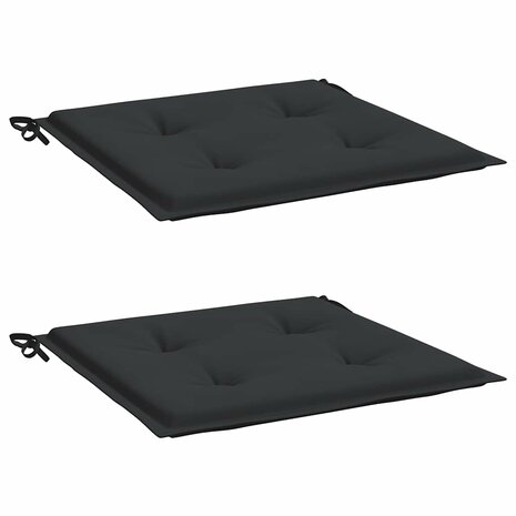 Tuinstoelkussens 2 st 40x40x3 cm oxford stof zwart 3
