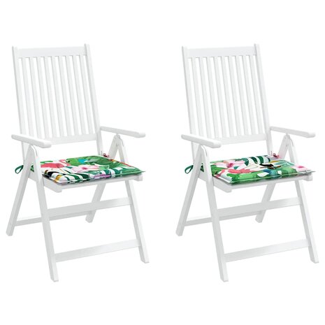 Tuinstoelkussens 2 st 40x40x3 cm stof meerkleurig 4