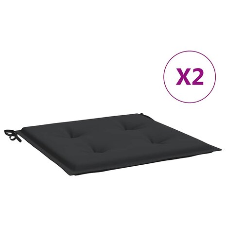Tuinstoelkussens 2 st 50x50x3 cm oxford stof zwart 2