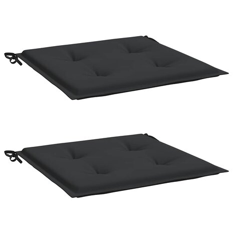 Tuinstoelkussens 2 st 50x50x3 cm oxford stof zwart 3
