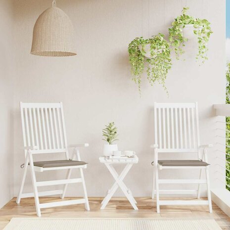Tuinstoelkussens 2 st 50x50x3 cm stof taupe 1